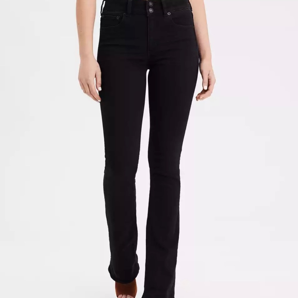 American Eagle black flare stretch 12